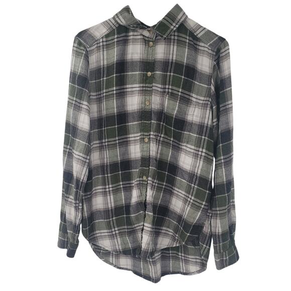 AMERICAN EAGLE Long Sleeve Plaid Button Down Top Womens Size Small S - Picture 1 of 4